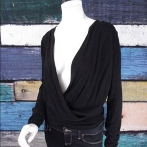 CAbi Black licorice wrap top 161